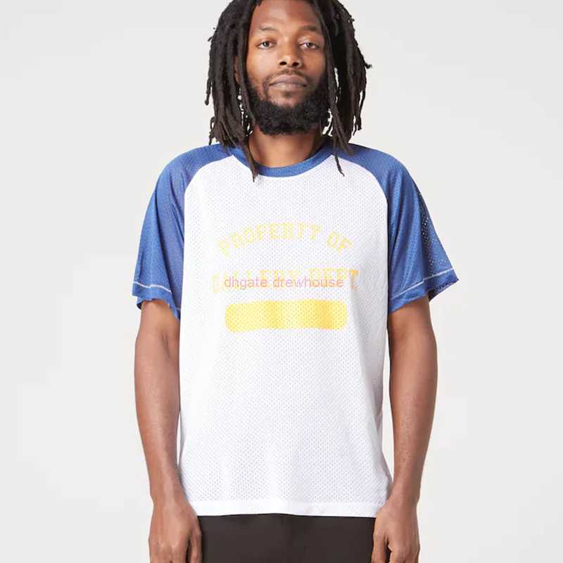 

Fashion Designer Clothing Tees Rock Tshirt Galleryes Depts. 23ss Number 8 English Letter Printing Men's Women's Casual Mesh Short Sleeve T-shirt Jersey Sportswear 23ss, White + blue