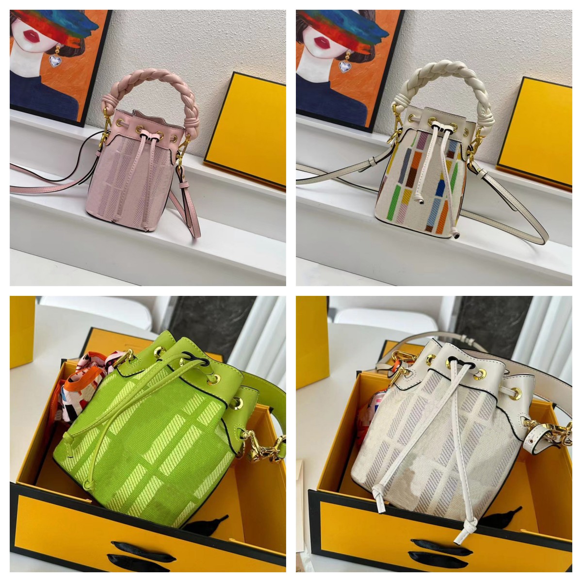 

Designer Bag Vintage Bucket Bag Women's Fashion Retro Style one Shoulder Crossbody bags 2023 Luxury Printed Color Handbag