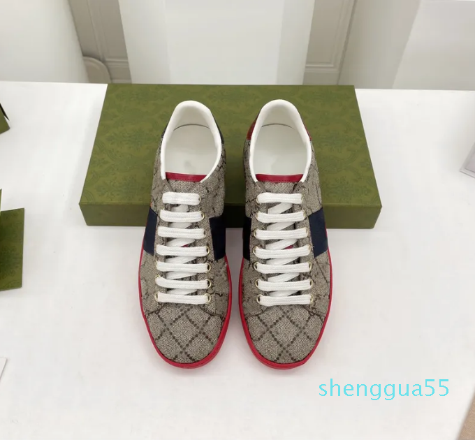 

2023 Designer Casual Shoes Mens Loafers Sneaker Leather Women Ace Bee Size 35-48 Us5-14