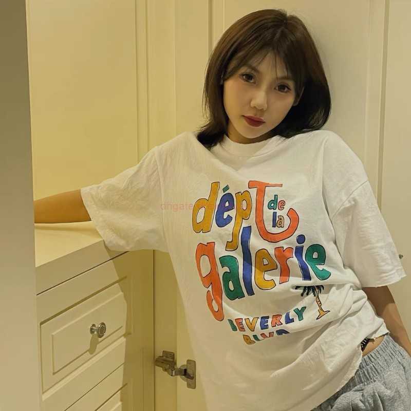

Fashion Designer Clothing Tees Rock Tshirt Galleryes Depts Beverly Avenue Palm Tree Print Damaged Vintage Short Sleeve T-shirt Casual Streetwear Vintage Hip hop, White