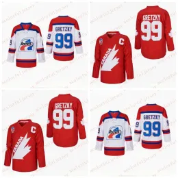 Custom Movie 1991 Wayne Hockey 99 Gretzky Jersey Slap All Stitched White Red Color Away Breathable Sport Sale High Quality
