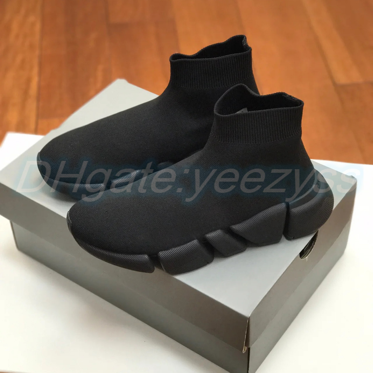 

2023 luxury woman sock shoes trainer designer man slipper sneakers slide height increasing lightweight fitness sandal pure knitted cotton shoe, #4