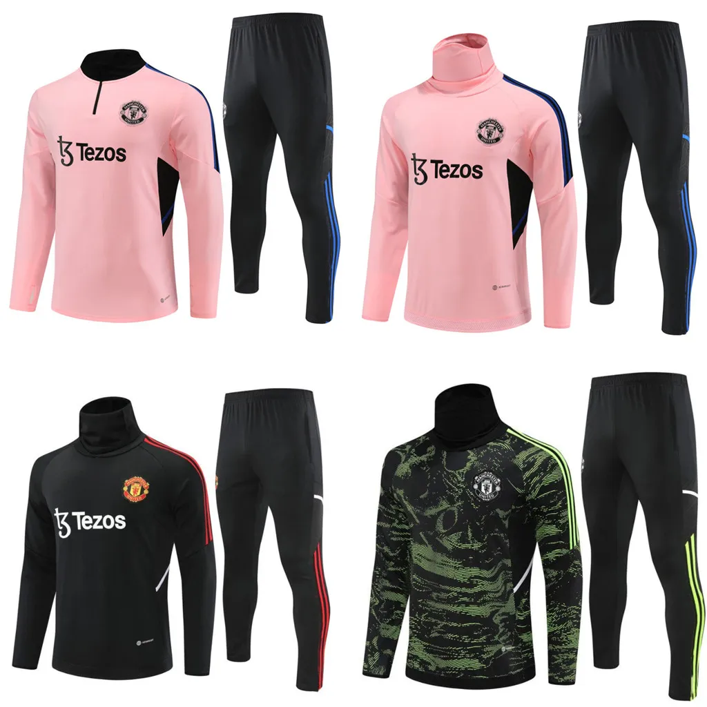 

Tracksuits MAn UTD Adult KIDS Long Sleeve pull zipper Training Suit men Lyonnais L.PAQUETA OL AOUAR Football training kit Jogging sets 21/22/23/24, 12