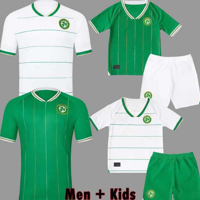 

2023 Ireland home green Soccer Jerseys kit DOHERTY DUFFY 23 24 National Team white tops tee Egan BRADY KEANE Hendrick McClean Football shirt men kids uniform FERGUSON, Away kids