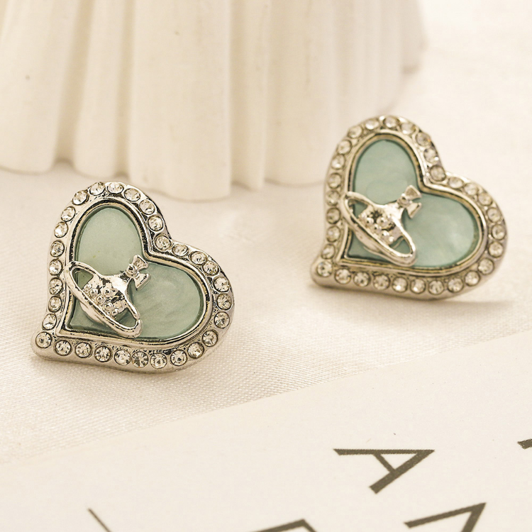 

Diamond Heart Stud Earrings Luxury Gift Design for Womens Earrings 925 Silver Jewelry Wedding Party Love Earrings Designer Stainless Steel Jewelry Wholesale