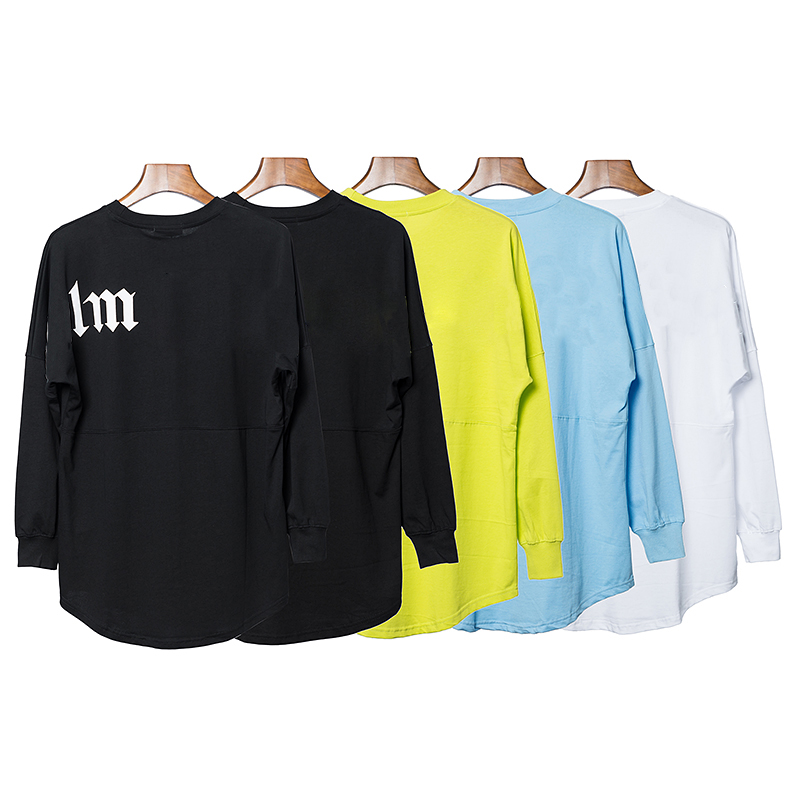 

mens palms long sleeved shirts designer PA angels graphic t shirt womens letter printed graphic tee, Black/yellow