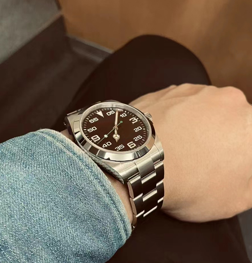 

Men's Air King Watch Luxury New 126900 Full Condition Black Dial 40mm Automatic Mechanical Movement 317L Steel Bran Water Resistant Designer Watch