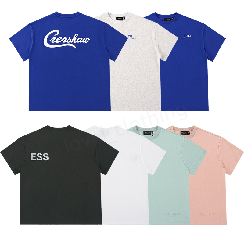 

ESS Mens Women T shirts Designer Summer loose God Fashion Short sleeve streetwear Cottons reflect light letter print Luxurys couples tops Clothing Size S-XL