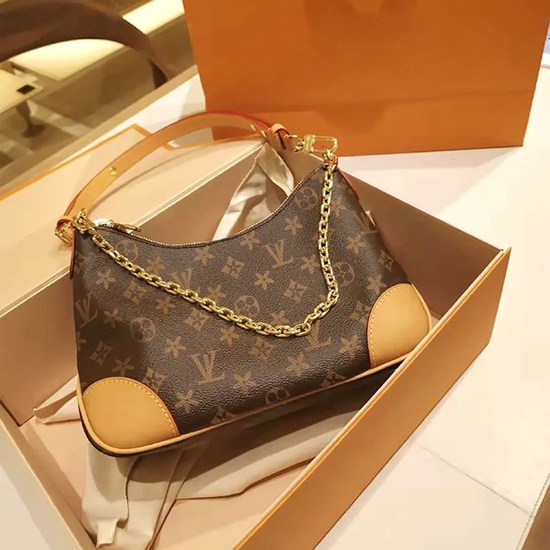 

Top Leather BOULOGNE Handbags Women Luxurys Designer Shoulder Messenger Bags Purse Fashion Brands Shopping Crossbody Bag Tote Women's Handbag Wallet M45832, Black