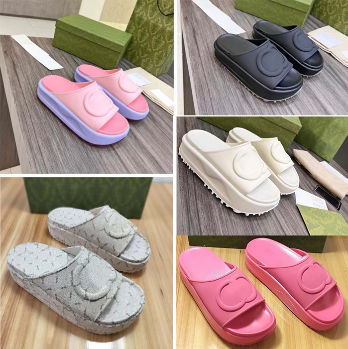

Designer Platform Sandals Brand Women Fashion Slide Sandal Foam Rubber Sandals Woman Slippers Slipper With Box Size 36-45