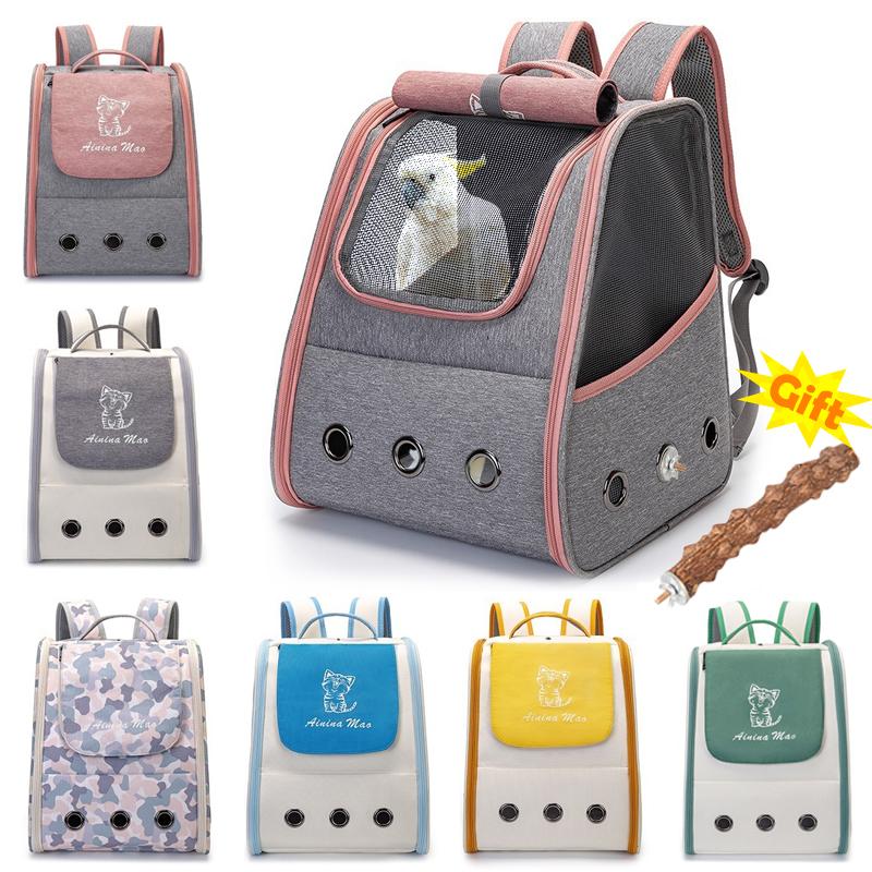 

Supplies Bird Cage Breathable Carrier Backpack Foldable Lightweight Outdoor Travel Multi Purpose PU Mesh Pet Parakeet Parrot Bag