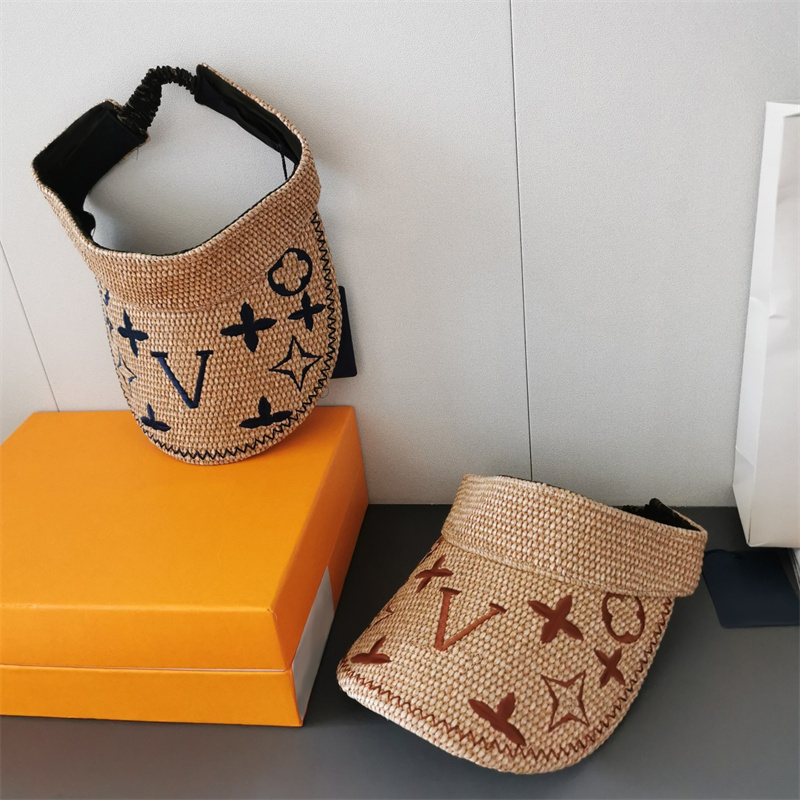 

Fashion Designer Visors Womens Luxurys Brands Full Lettters Empty Top Hats For Unisex Casual Vinatge Embroidery Letter Sunhats Baseball Caps, Brown