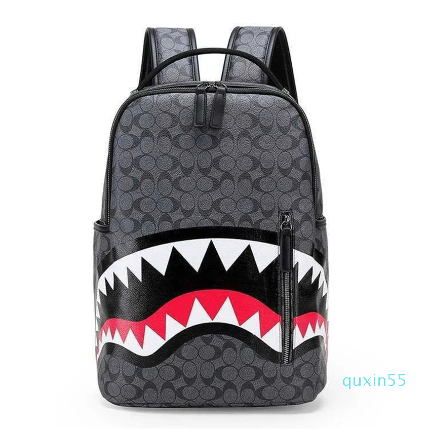 

Backpack Travel Bag Fashion Lattice Backpack Student Schoolbag Large Capacity Shark Bag Street Trend Man, Checkered