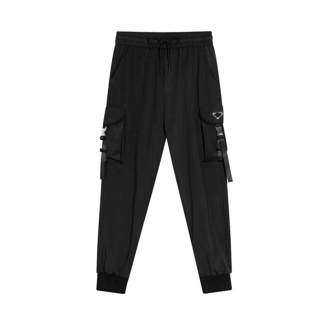 

2023 New Men's Designer Summer Fashion Casual Pants Cotton Solid Black Letter Drawstring Loose Relaxed Sports Pants M-3xl