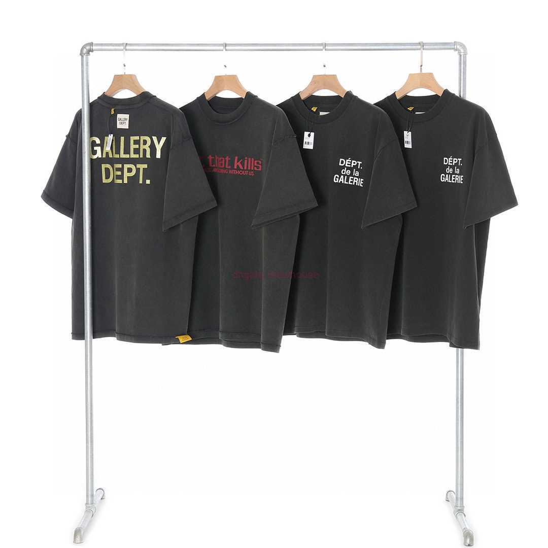 

Fashion Designer Clothing Tees Rock Tshirt Galleryes Depts. Atk Double Sided Wooden Short Sleeve High Street Trend brand Loose t Underlay Streetwear Hip hop TShirts, Old black