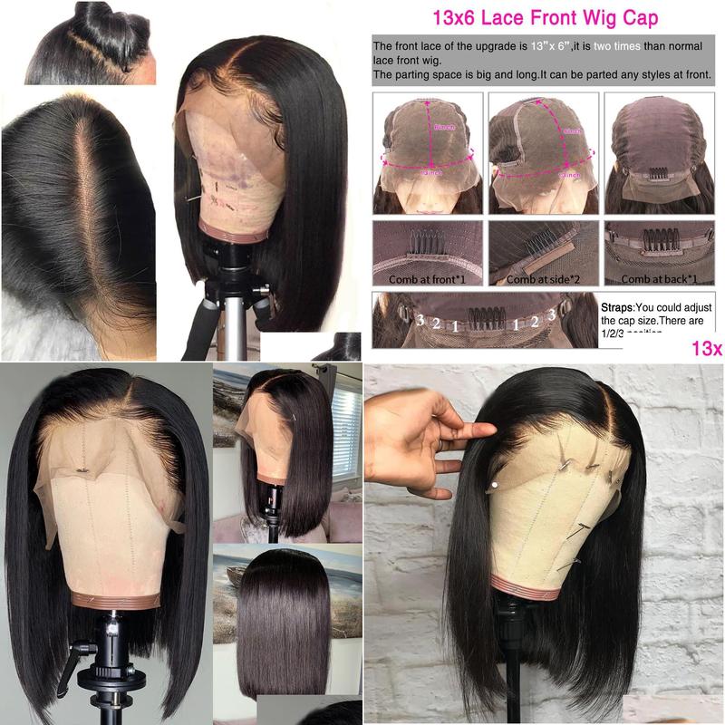 13x6 straight human hair lace front wigs black women deep parting wigs with baby hair pre plucked brazilian remy hair