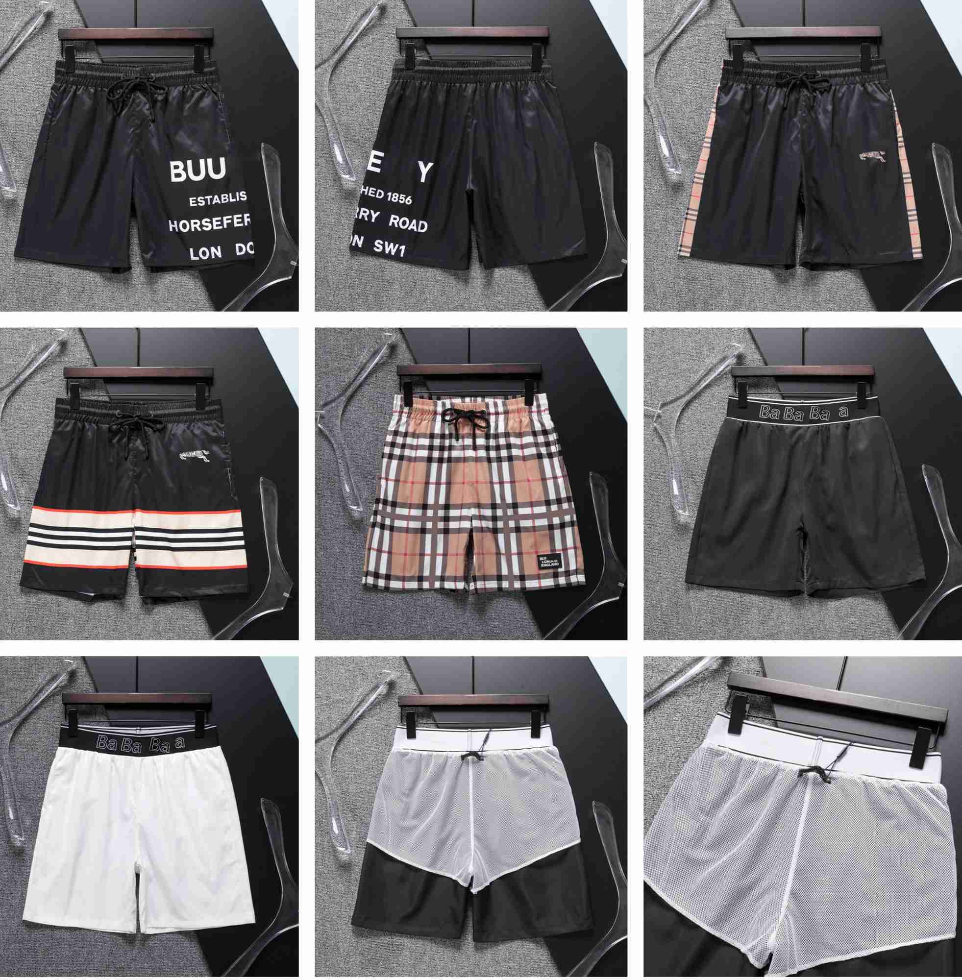 

2023 New Designer Men's Shorts Casual Beach Pants Fashion Plain Print Drawstring Loose Street Pants Asian Size M-3xl