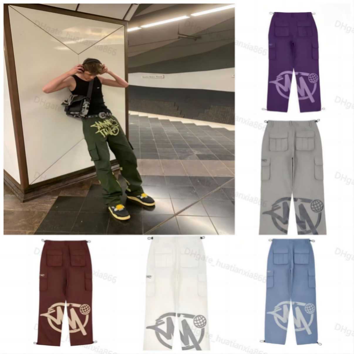 

2023 Mens Pants Minus Two Cargo Y2k Summer trend Casual Pants Retro Street Trend Black Pants MinusTwo Hip Hop Print Minus Two Loose Overalls Joggers 11