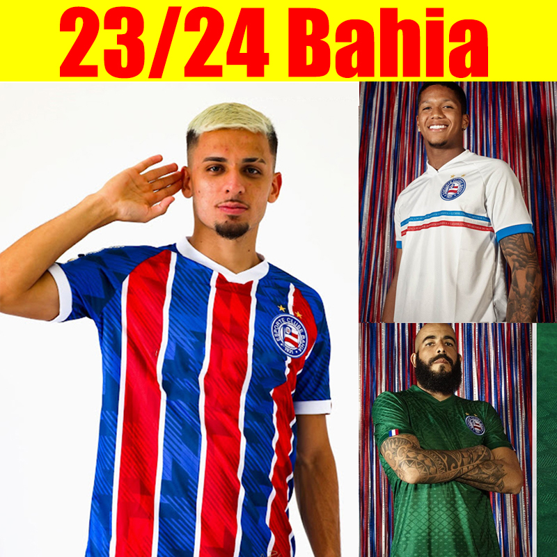 

23/24 Esporte Clube Bahia soccer jerseys home away football shirts CLAYSON RODRIGUINHO uniform JADSON DANIEL jersey camisa Bahia 2023 2024 goalkeeper uniform, 23-24 home