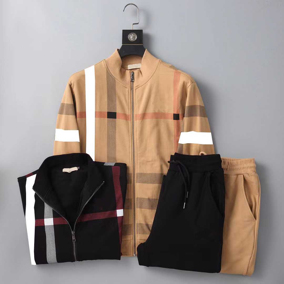 

Men's Tracksuits Designer Men's Sportswear Set Fashion Sweater 100% Cotton Jogging Set Plaid Embroidery Men's Sportswear Sweatpants Two Piece Set M-3xl