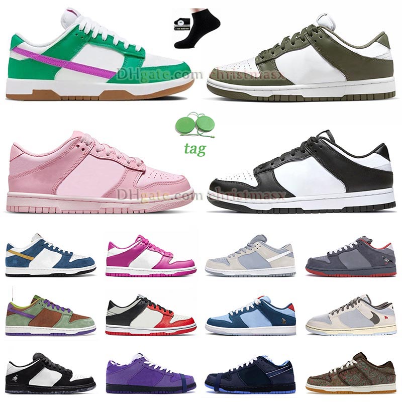 

original Running Shoes Sneakers low panda triple pink Medium Olive Joker Chunky Dunky dodger why so sad Plaid Easter freddy krueger Lobster Trainer men woemen, A92 36-45 paisley brown