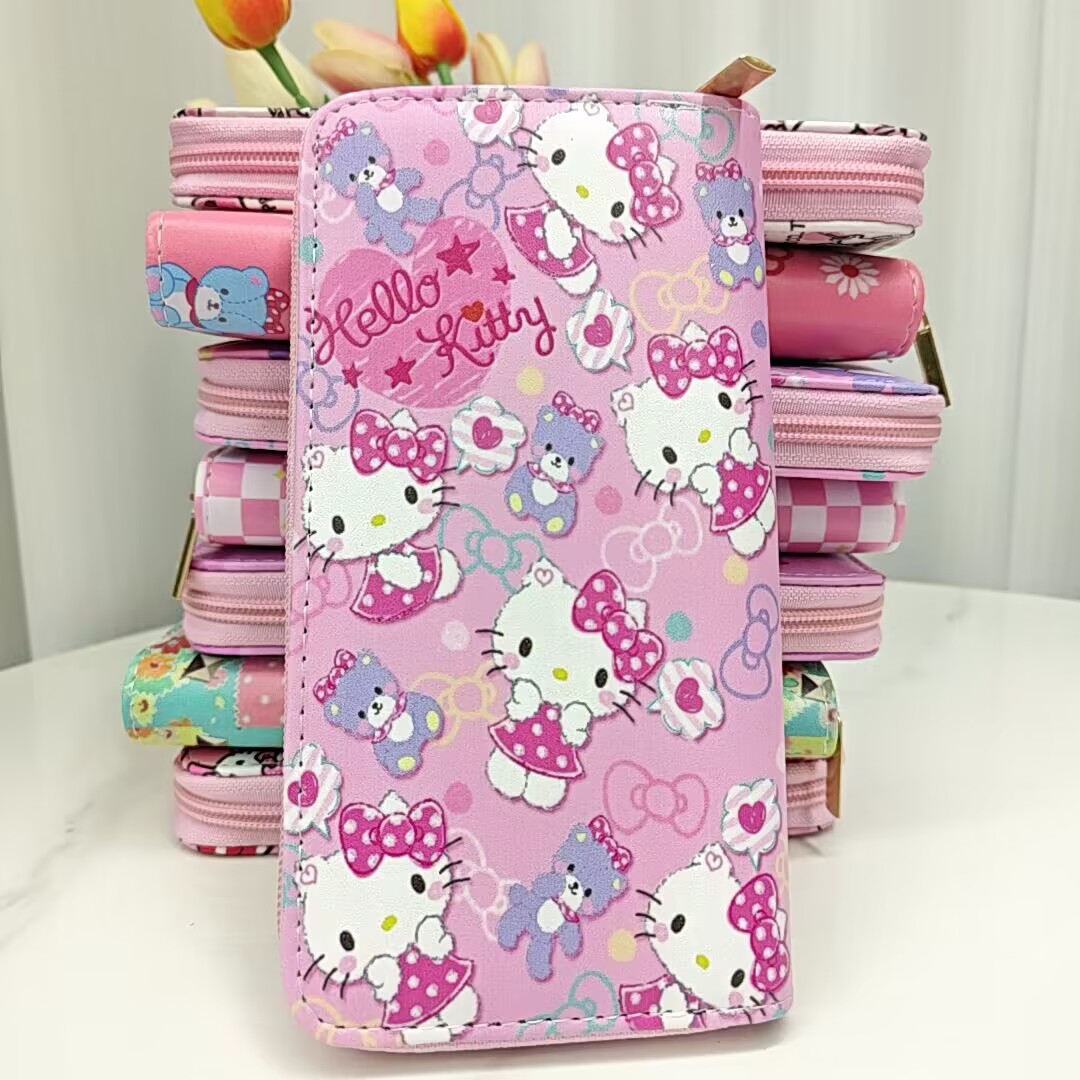 

Fashion Pink Cat Purse Big Capacity Card Holder Bag Accessories 12 styles, Mix 12 designs
