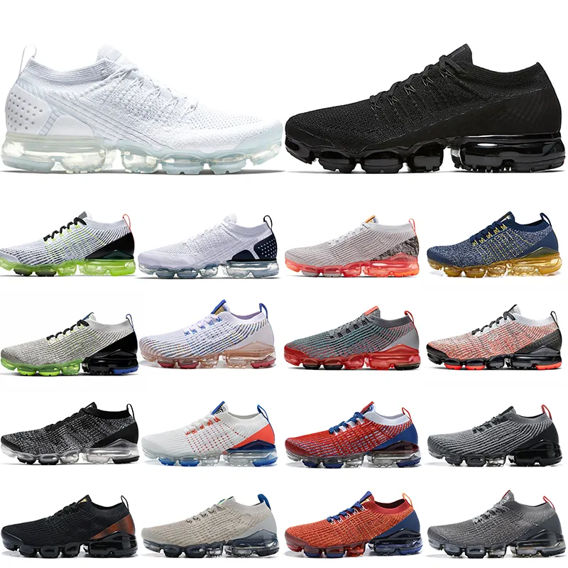 

Cheap Price vapor max running shoes mens 3.0 fly Triple Black White Volt Pure Platinum Noble Red Zebra knit men women outdoor trainers sneak, 3.0 36-45 orange dots