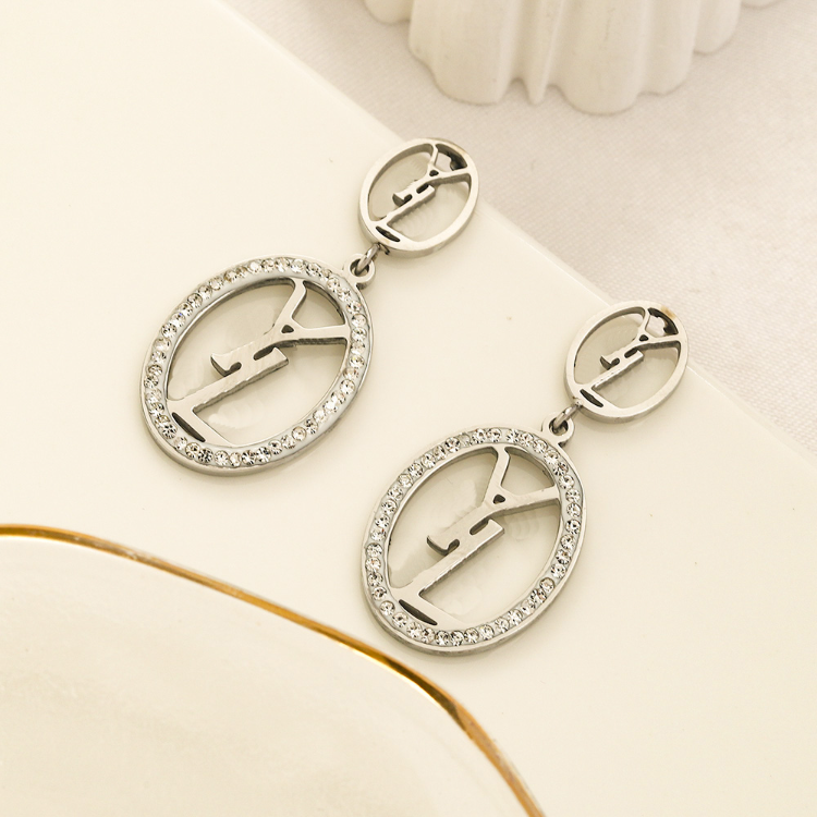 

monogram Stud Earrings Designer Gift Womens Diamond Earrings 18K Gold Jewelry Wedding Party Love Earring Designer Stainless Steel Jewelry Wholesale