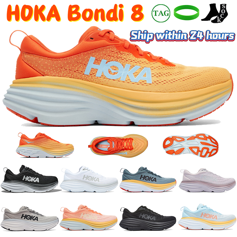 

2023 HOKA Bondi 8 Running shoes mens womens designer sneakers Triple Black White Amber Yellow Summer Song Shark Skin Harbor Mist men women outdoor runner trainers, #11-unc patent