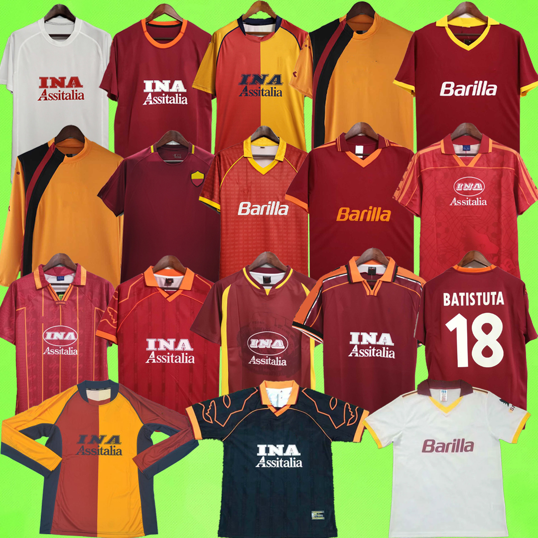 

Retro Soccer Jerseys TOTTI romAs GIANNINI LOSI SAMUEL CONTI ANCELOTTI MONTELLA CAFU DE ROSSI ALDAIR BATISTUTA football Shirt 89 90 91 92 94 95 96 97 98 99 00 01 02 05 06