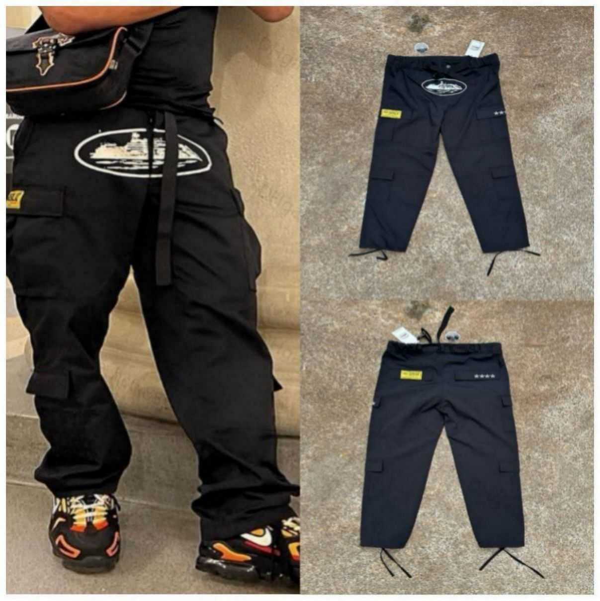 

23ss Men' Pants Y2k Cargo Pants Corteiz Harajuku Hip Hop Print Multi Pocket Overalls Men Hip Hop Punk Rock Wide Leg Pants Streetwear kp, 12
