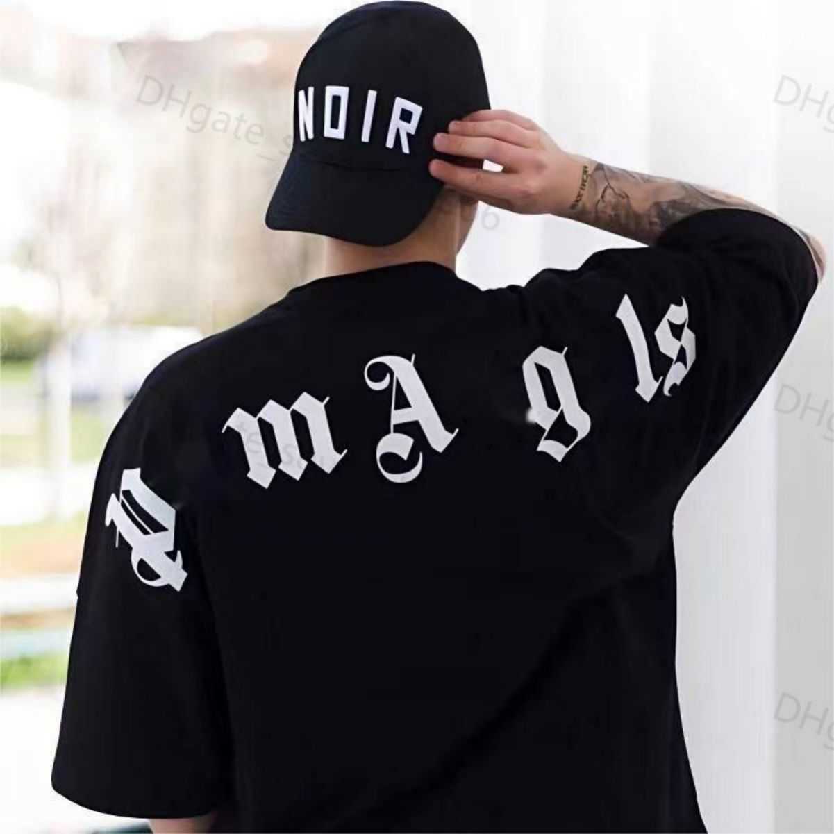 

23SSMen's Tshirts t Shirt Palms Palmangel City Designer Limited Inkjet Graffiti Letter Printing Men's Women's Sailboat Short-sleeved Casual Tops 7XX6, 20