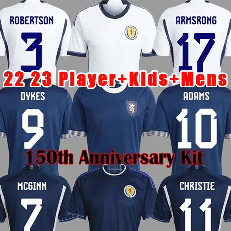 

22/23 Scotland 150th Anniversary soccer jerseys blue Special edition TIERNEY DYKES ADAMS football shirt 23 24 CHRISTIE McGREGOR kids kit, 8 away