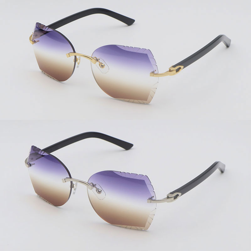 New Designer Rimless Diamond cut Lens Sunglasses Luxury Aztec Arms Sunglasses Male and Female metal frame Eyeglasses Plank Metal Men Cat Eye Sung-image-923981175