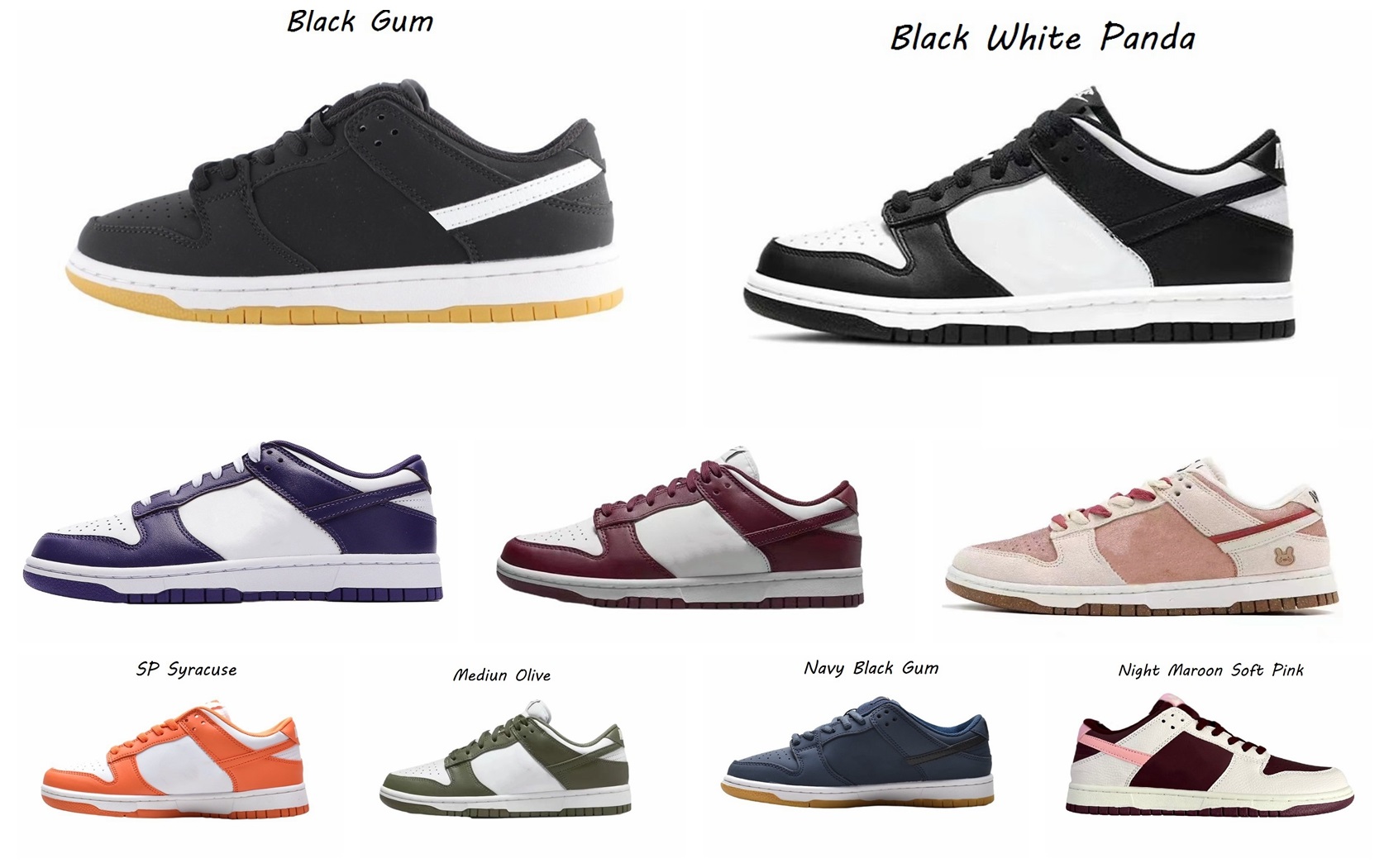 

Dunks Panda Shoes Low SB Black White CW1590-100 Sneakers from Women and Men US Size 5-13 EUR 36-47, Unc red