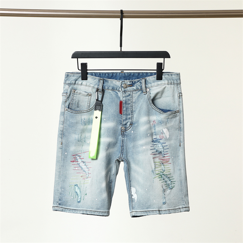 

Shorts Fashion Jeans Top Quality Jeans Distressed Ripped Biker Pants Slim Fit Motorcycle Denim Pant, Black