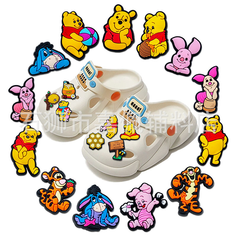 

Anime charms bears friends wholesale childhood memories funny gift cartoon charms shoe accessories pvc decoration buckle soft rubber clog charms, Equally mixed colors