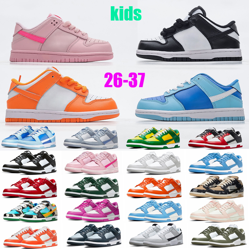 Chaussures pour enfants Faible Noir Blanc Panda Chaussure Triple Rose Mousse SB Lows TD Enfant D'âge Préscolaire Garçons Filles UNC Bleu Universi