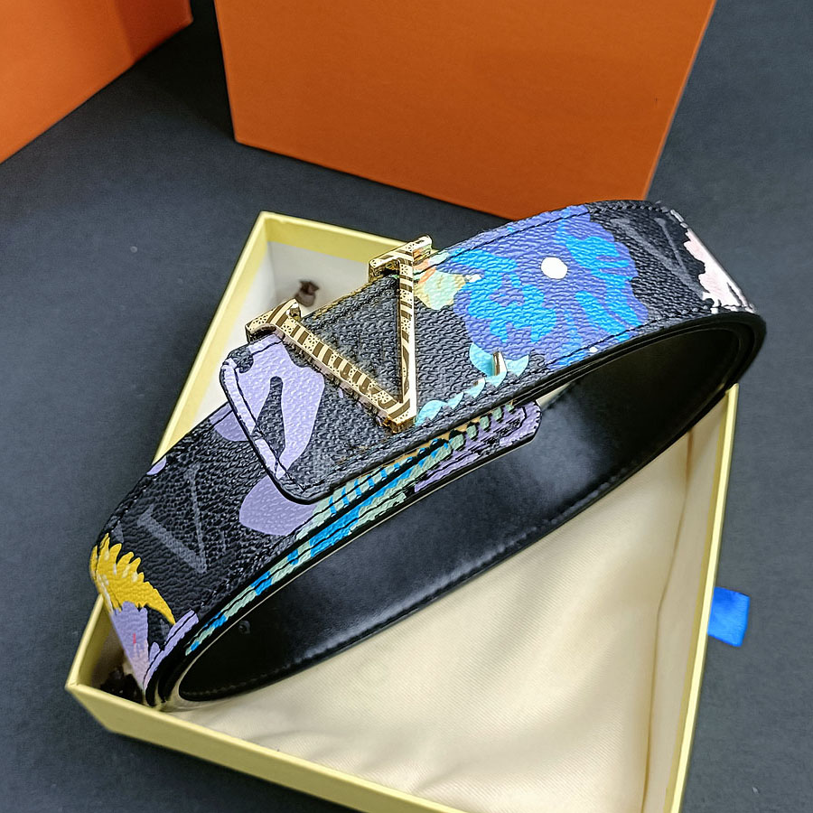 

luxury Designer belt mens belt Graffiti pattern Pin buckle belts gold and silver black buckle casual width 3.8cm size 105-125cm fashion gift very beautiful, No box