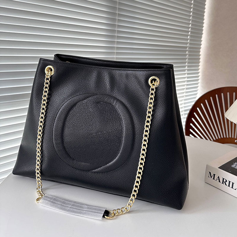 Solid Color Handbags Purse Tote Women Shoulder Bag Suture Letters Cowhide Genuine Leather Internal Zipper Pocket High Quality Bottom Nail Large Capa