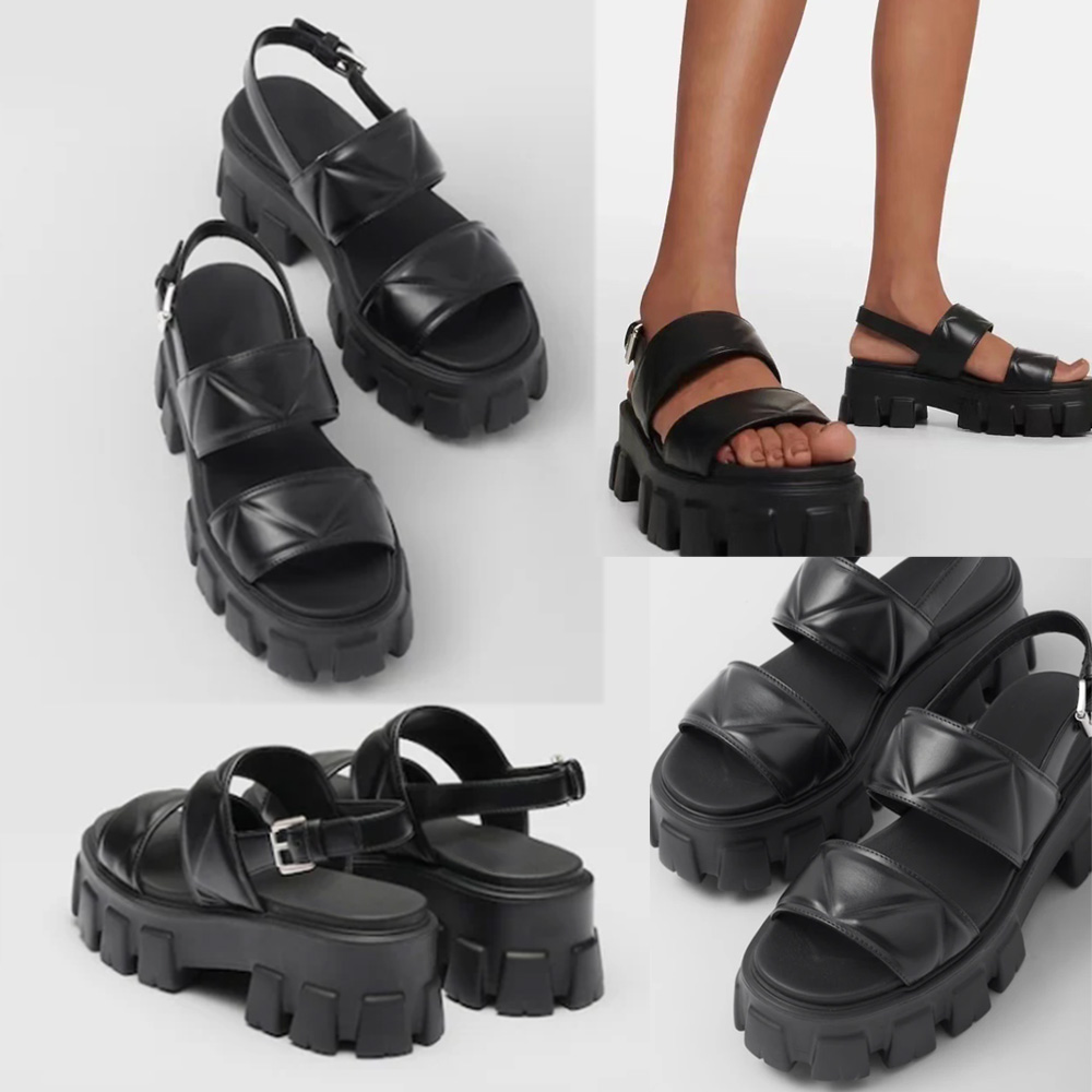 

Sandalin Monolithn in pellen Nero F055 Design voluminoso al tempo stesso leggero per liconica suola monoliths in gomma womens brand platform sandals Leather sandal, Black
