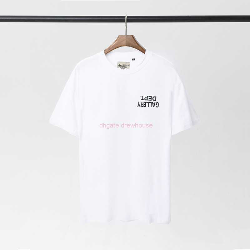 

Fashion Designer Clothing Tees Rock Tshirt Galleryes Depts American Trend brand Inverted Letter Printing Loose Summer Men's Women's Casual T-shirt, Black
