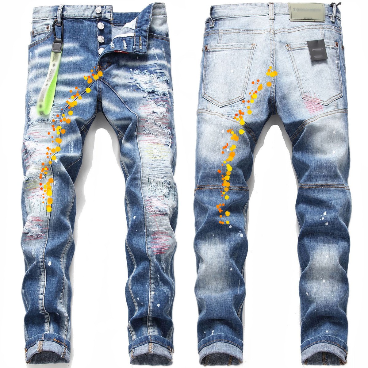

Mens Jeans Stree Dsquare Mens Luxury Designer Denim Jeans d2 Men Denim Jeans dsquare Embroidery Pants Fashion Holes Trousers Mens Clothing DSQ1047-1# size 28-42, 1045