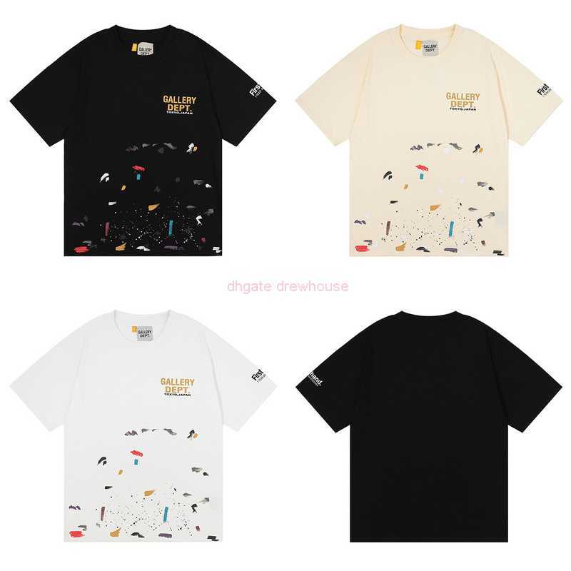 

Fashion Designer Clothing Tees Rock Tshirt Galleryes Depts Tokyo Japan Limited Colorful Speckler Men's Women's Loose Short Sleeve T-shirt Summer Hip hop TShirts Tops, Apricot