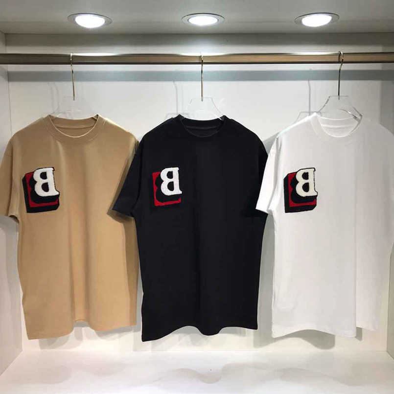 

spring and 2021ss summer tshirt new high grade cotton printing short sleeve round neck panel bur T-Shirt Size: m-l-xl-xxl-xxxl Color: black white vw1xa, Whites