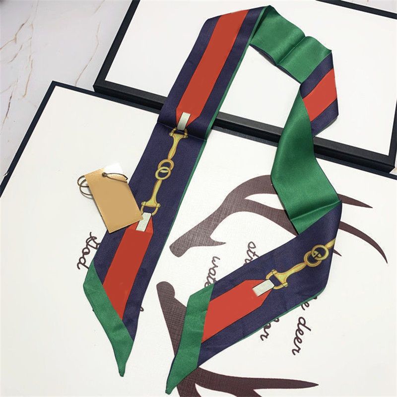 

Designer silk scarf luxury scarf fashion accessories long handle bag leisure headband multicolor long letter desinger scarves for women lightweight soft PJ079 C23