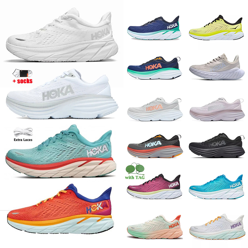 

Hoka Bondi 8 running shoes Hokas ONE ONE Clifton 8 x2 Triple Black White Light Blue Sports Designer Men Women Trainers Lifestyle Shock Absorption dhgate 36-45, Color 14 carbon x 2 hot coral.jpg
