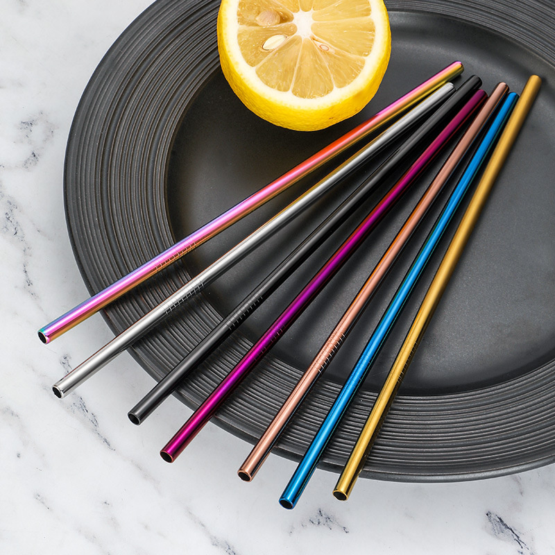 Reusable Drink Straw Stainless Steel Straw Colored 20 oz 30 oz-image-406469210