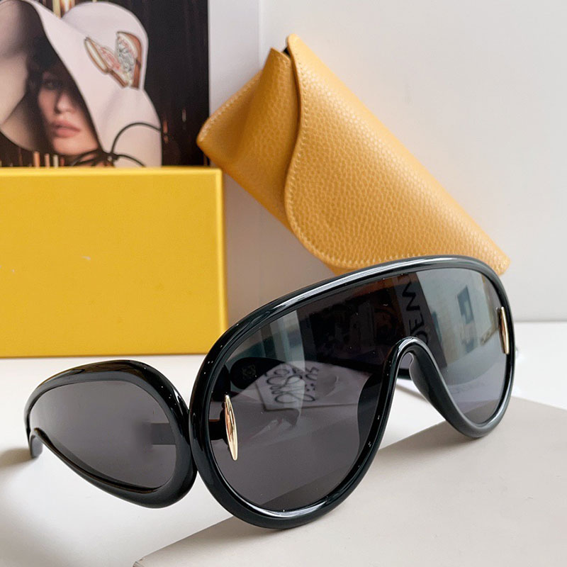 

60Sunglasses 23SS Season Acetate Wave Mask Sunglasses For Womens Designers Large Sunglasses Wide Legs Fashion Mens Personalized Shades Beach 100% Protection 40108
