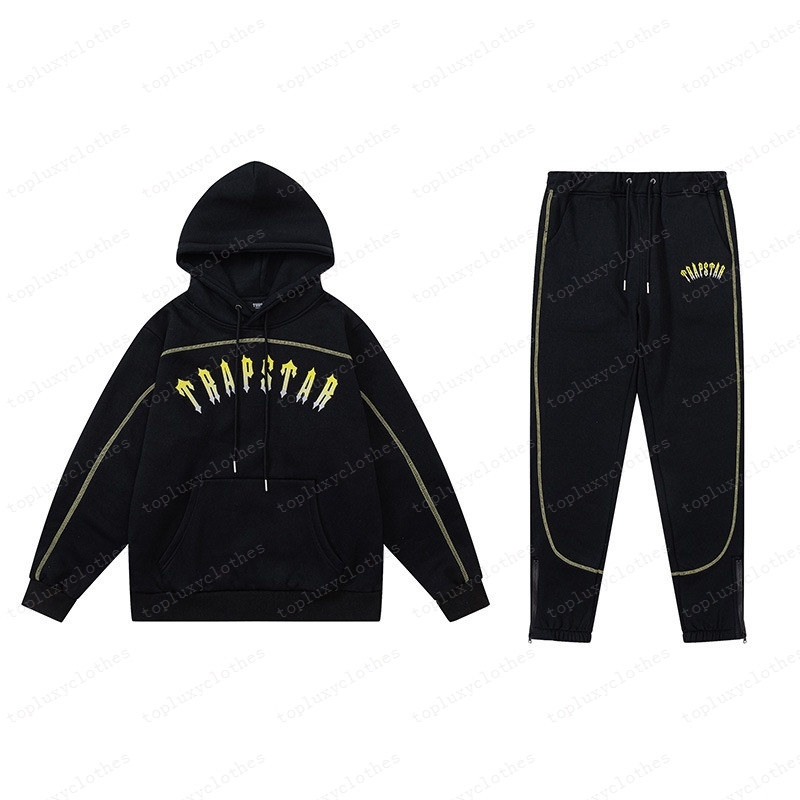

New Mens tracksuits sweater trousers set designer hoodies streetwear sweatshirts quality sports suit embroidery plush letter decoration thick Hoodies men pants, Color 11
